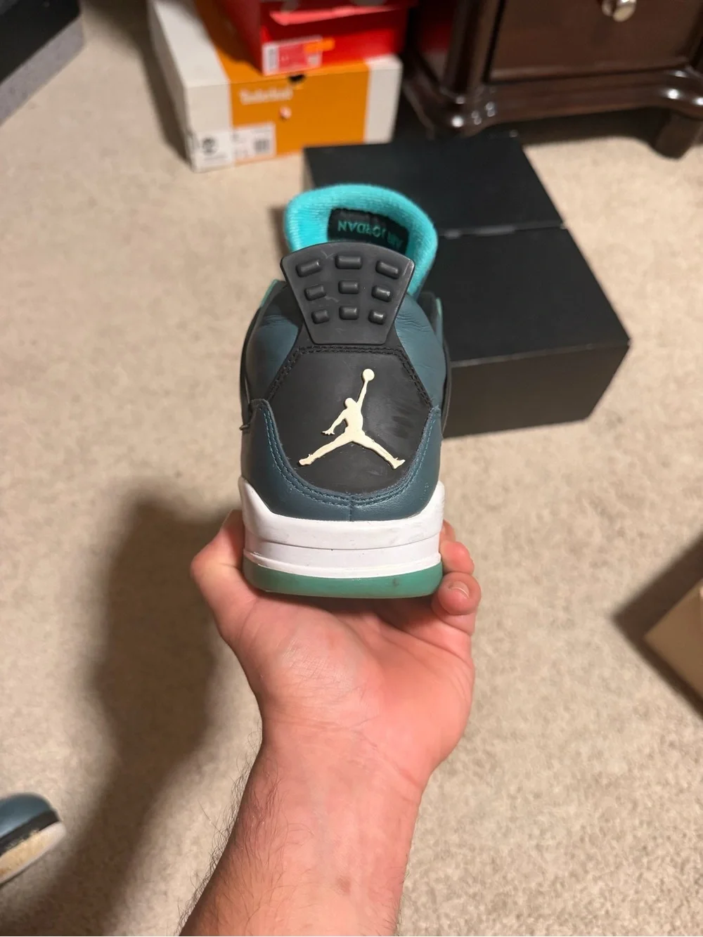Jordan 4 Retro Teal and Mint Men's Sneakers